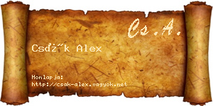 Csák Alex névjegykártya