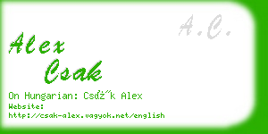 alex csak business card